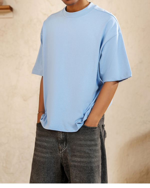 AN STUDIO HEAVY WEIGHT T SHIRT BLUE - Image 5