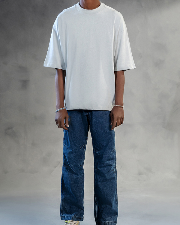 AN STUDIO HEAVY WEIGHT T SHIRT SILVER GREY