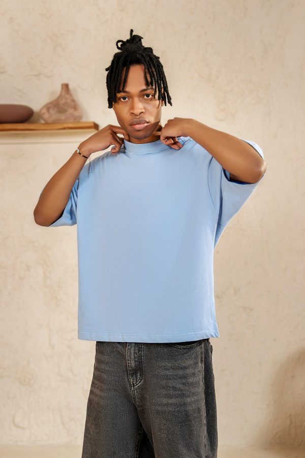 AN STUDIO HEAVY WEIGHT T SHIRT BLUE - Image 4