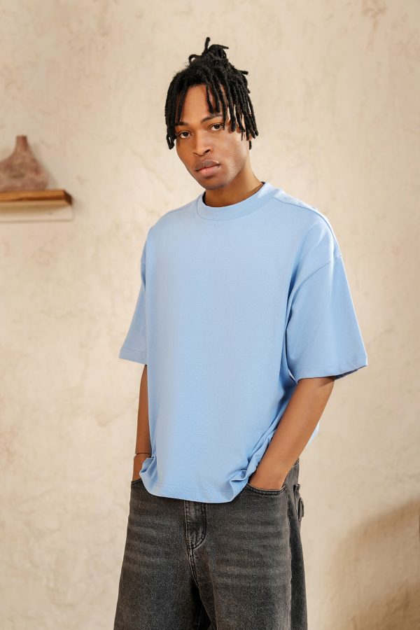 AN STUDIO HEAVY WEIGHT T SHIRT BLUE - Image 2